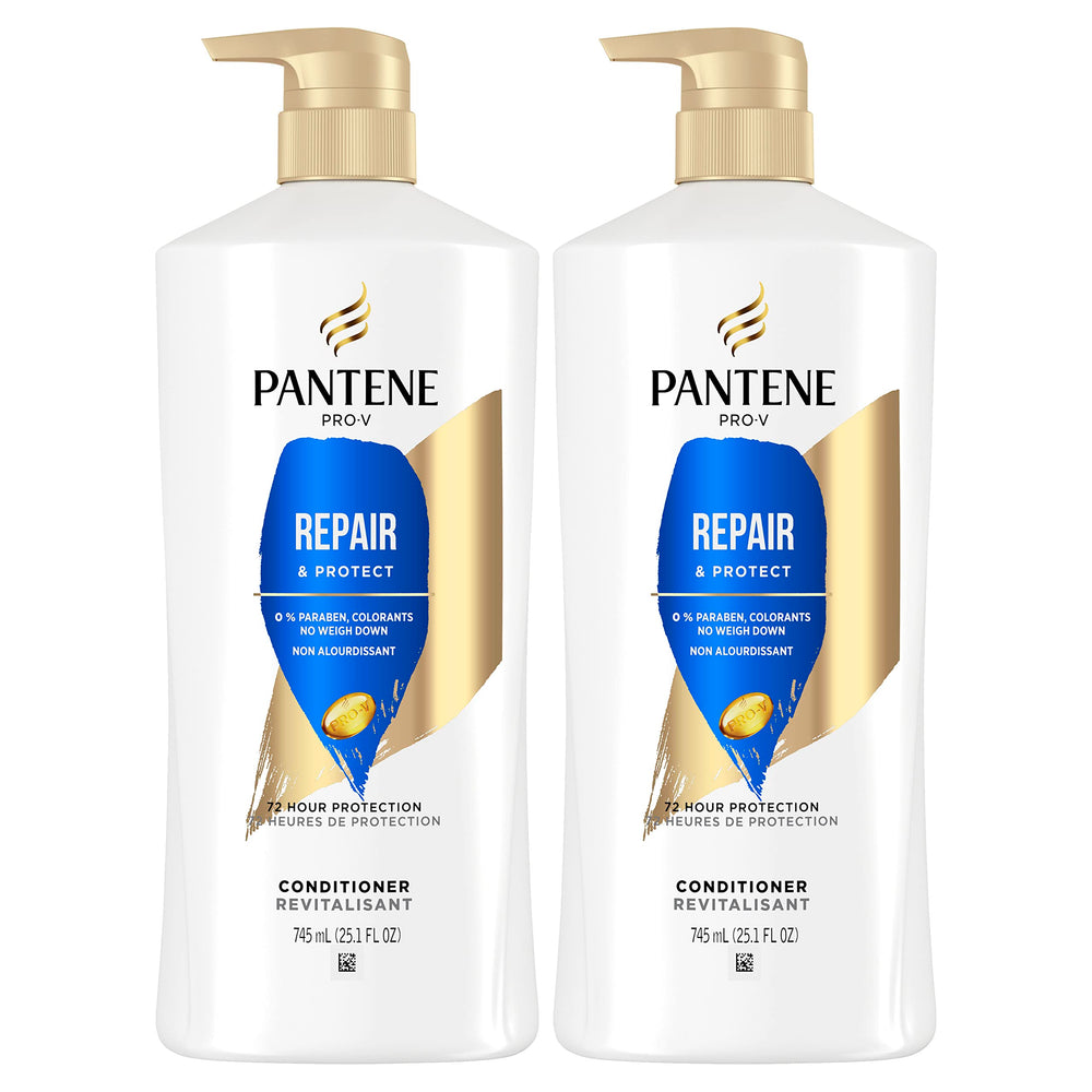 Pantene Pro-V Repair & Protect twin-pack bottle for color-safe conditioning and damaged-hair repair