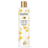 Pantene sulfate-free shampoo bottle showing gentle cleanse for color-treated hair.