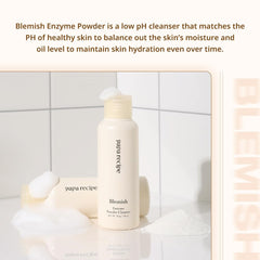 Papa Recipe blemish enzyme powder pour action shows easy application and cleansing