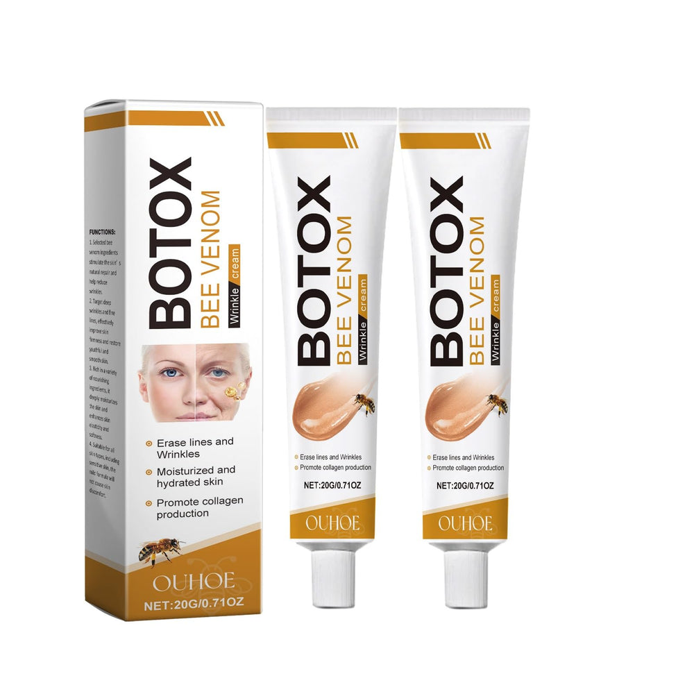 PAQIMAN bee venom skin cream jar shows rich hydrating formula for firming.