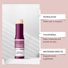 PAQIMAN Cemenrete balm application on cheek demonstrates smooth absorption and subtle plumping