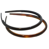 Parcelona French Thin Headband in tortoise shell with inner teeth nibs for secure all-day hold.