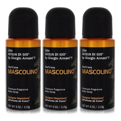 Parfums De Coeur Mascolino Bod Man bottle highlights citrus and vanilla for everyday office confidence.