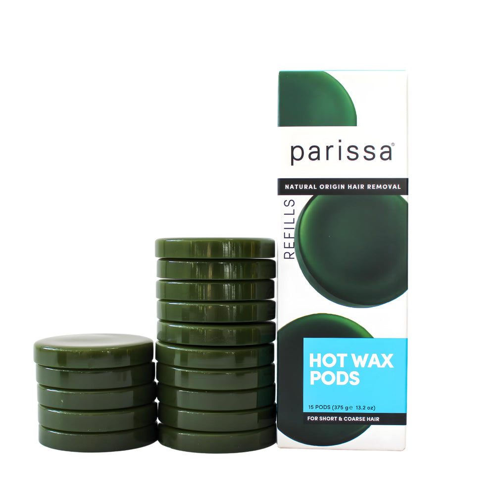 Parissa hard wax refill pods product package showcasing a salon-strength refill for smooth results.
