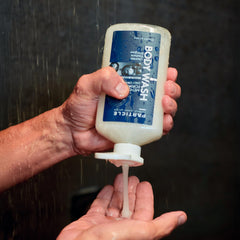 Particle Men’s Body Wash Dead Sea minerals close-up showing nourishing minerals