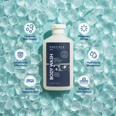 Particle Men’s Body Wash foamy lather ready for a refreshing shower