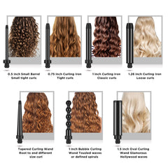 PARWIN PRO BEAUTY 7-in-1 curling wand set barrel-2 for defined curls and long-lasting hold