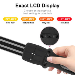 PARWIN PRO BEAUTY 7-in-1 curling wand set barrel-3 for mermaid waves with frizz control
