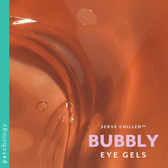 Patchology Bubbly Eye Gels close-up with niacinamide and vitamin C ingredients.