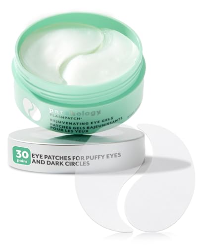 Patchology eye gels box showing cooling, hydrating patches for tired eyes.