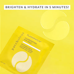 Close-up of Patchology eye gels delivering brightening effect in seconds