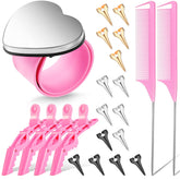Patelai 22-piece braiding tools with pink wrist band for on-the-go styling