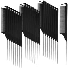 Patelai 30-piece parting combs black pack, showcasing anti-static steel design for precision parting.
