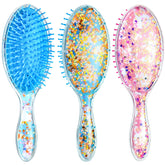 Patelai kids wet hair brush rabbit confetti design for gentle detangling