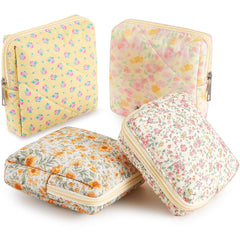 Paterr mini quilted floral makeup bag in pink, chic travel organizer.