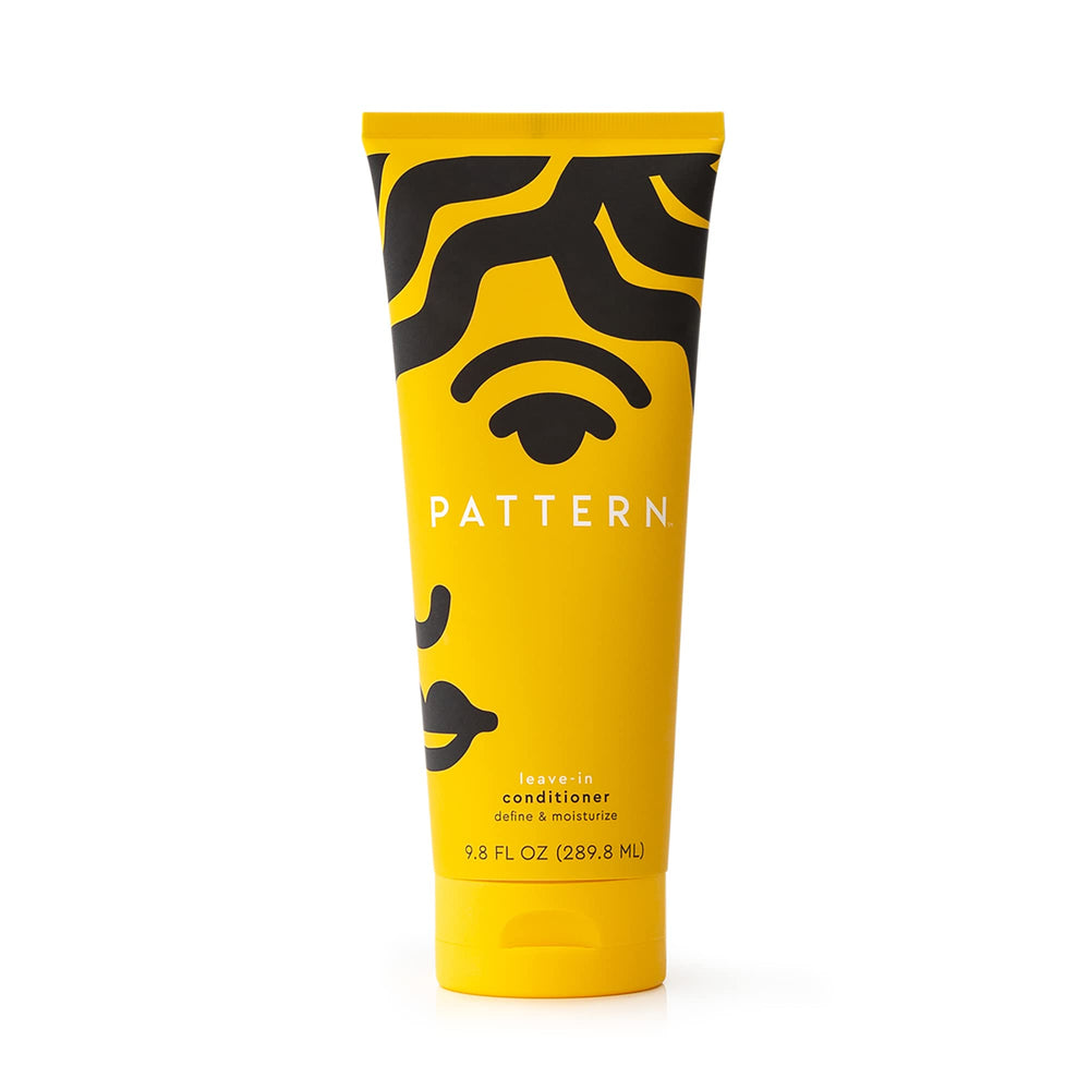 PATTERN Leave-In Conditioner bottle demonstrates moisture sealing for defined curls.
