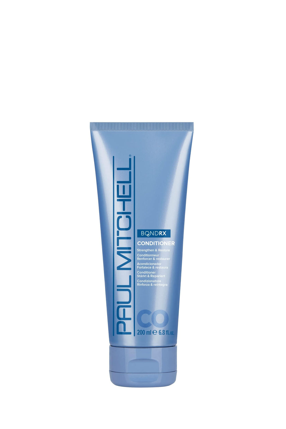 Paul Mitchell Bond Rx conditioner bottle front showcases lightweight formula for damaged hair