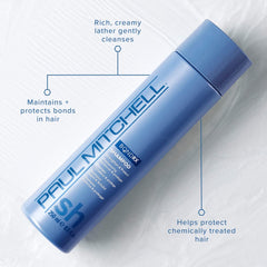 Paul Mitchell Bond RX Shampoo rich creamy lather demonstrates gentle cleansing