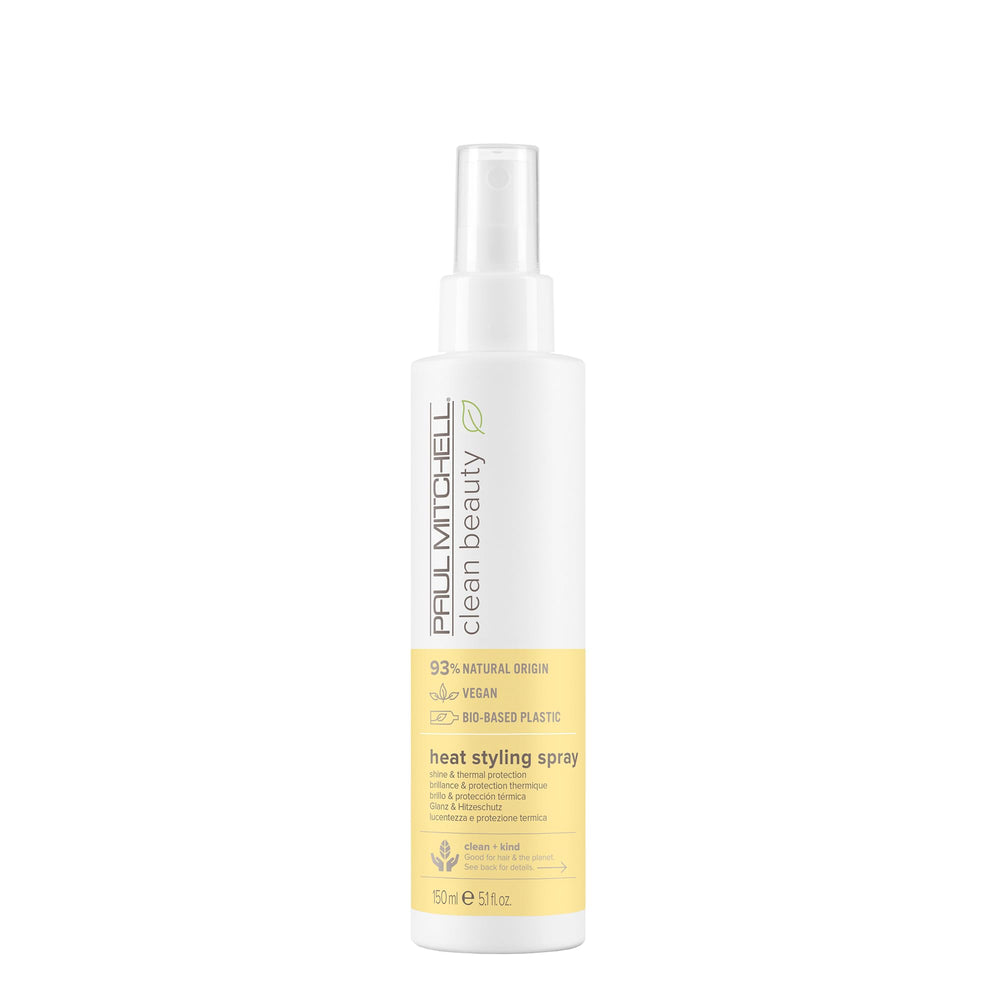 Paul Mitchell Clean Beauty Heat Styling Spray bottle for everyday heat protection and shine.