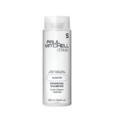 Paul Mitchell Clear Essential Shampoo fragrance-free bottle for sensitive scalp daily cleansing.