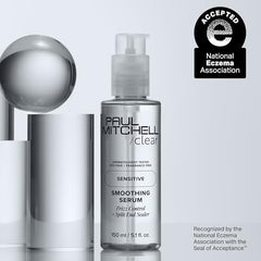 Paul Mitchell Clear Smoothing Serum dropper dispensing lightweight primer for sensitive skin.