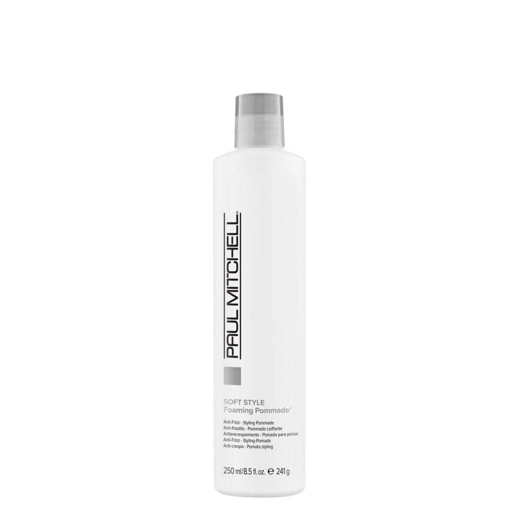 Paul Mitchell Foaming Pomade bottle front view with lightweight hold and shine