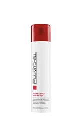 Paul Mitchell Hold Me Tight hairspray bottle illustrates flexible hold and shine.