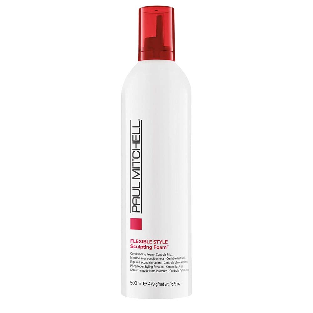 Paul Mitchell Sculpting Foam bottle showing flexible hold and frizz control