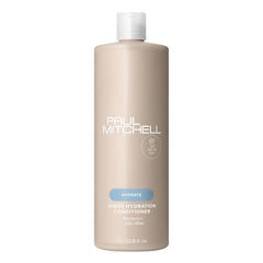 Paul Mitchell Sheer Hydration Conditioning bottle showcases moisturizing formula for softer, shinier dry hair.