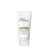 Paul Mitchell Straight Works Serum Gel packaging shows eco-friendly PCR materials support sustainable packaging.