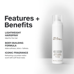Paul Mitchell Super Clean Light Hairspray aerosol spray creates a clean, natural finish.
