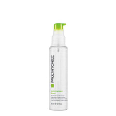 Paul Mitchell Super Skinny Serum bottle pour demonstrates easy application for quick styling.