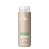Paul Mitchell Super Smooth conditioner bottle closeup for frizz control and sleek hair