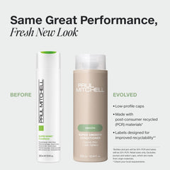 Paul Mitchell Super Smooth Conditioner closeup-texture shows sleek, frizz-free strands