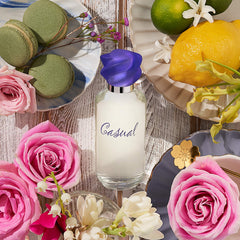 Paul Sebastian Casual perfume spray captured in motion, easy daily application.