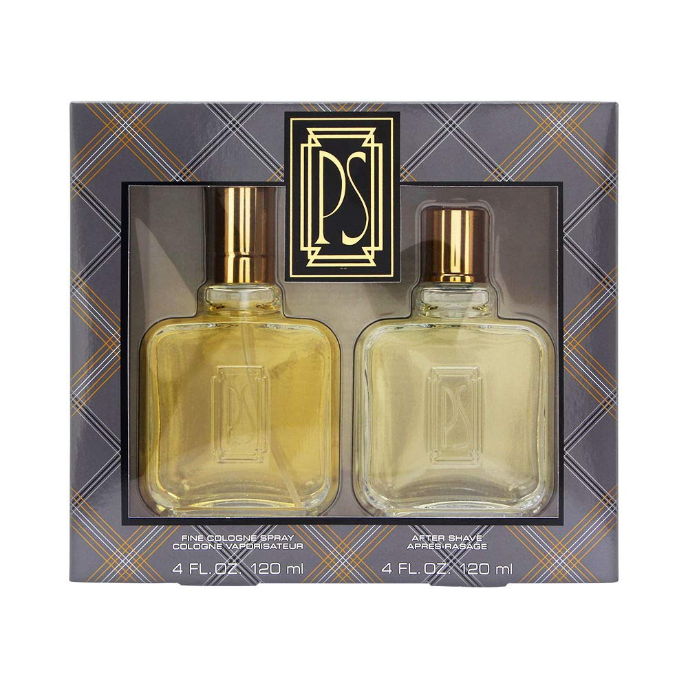 Paul Sebastian gift-set bottle shows 4oz cologne and 4oz aftershave for coordinated use