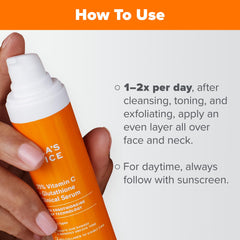 Paula's Choice 25% Vitamin C Serum glutathione close-up signals antioxidant support.