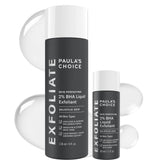 Paula's Choice 2% BHA exfoliant bottle—unclogs pores for smoother skin.