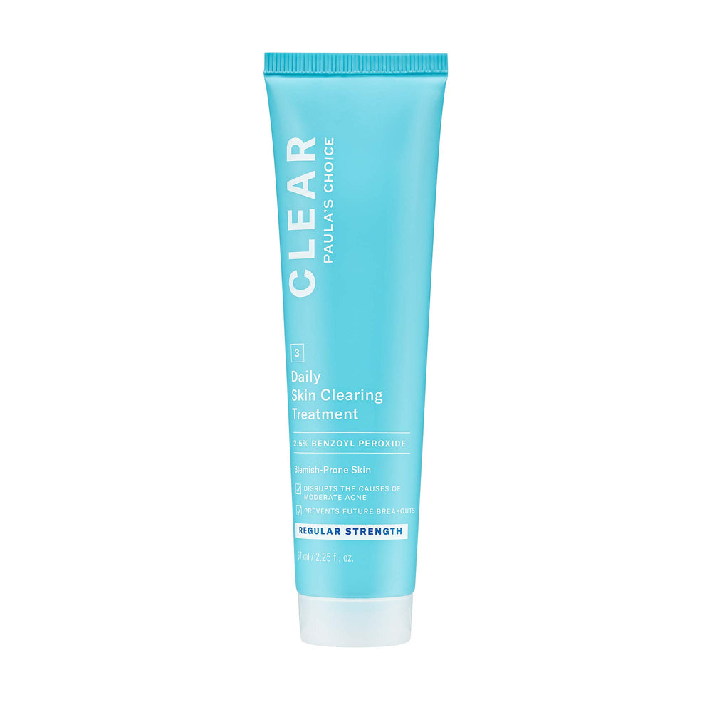 Paula's Choice CLEAR daily skin-clearing cream bottle for acne control.