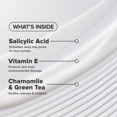 Paula's Choice green tea and chamomile ingredients label emphasizes soothing, antioxidant-infused care.