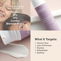 Paula's Choice retinol body lotion texture close-up highlighting creamy non-greasy feel.