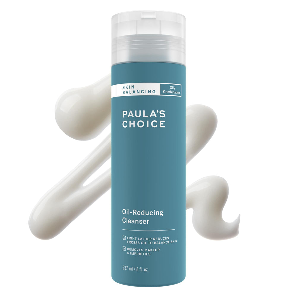 Paula's Choice Skin Balancing cleanser bottle front highlighting fragrance-free oil control for oily skin.