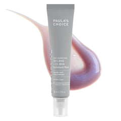Paula's Choice Skin Perfecting 25% AHA BHA exfoliant bottle on shelf for smoother skin