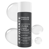 Paula's Choice Skin Perfecting 2% BHA bottle pour for controlled pore-clearing application.