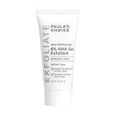 Paula's Choice bottle showing the 8% AHA gel for smoother skin