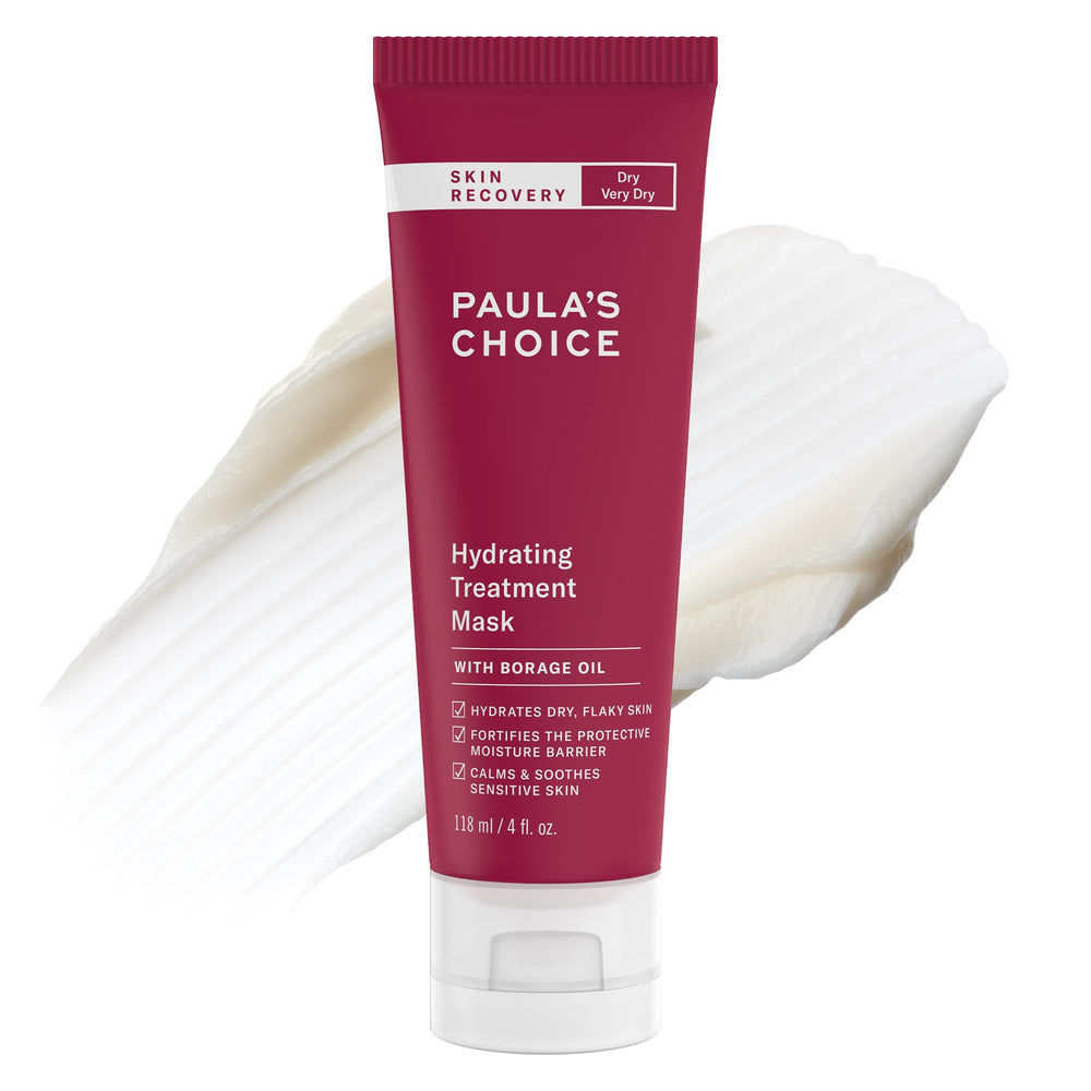 Paula's Choice Skin Recovery mask jar close-up promising overnight hydration.