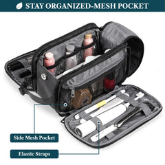 PAVILIA Toiletry Bag double-zipper design enables easy packing and retrieval.