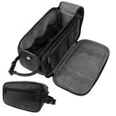 PAVILIA Toiletry Bag front view shows durable black PU leather for travel