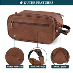 PAVILIA Toiletry Bag hanging handle-buckle for hotel bathroom convenience