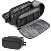 PAVILIA Toiletry Bag large opening for quick access during travel.